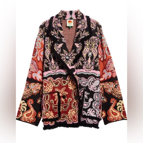 NWT $240 FARM Rio Sweet Mermaids Knit Jacket in Sizes XS, Large, and XL! - Picture 6 of 7